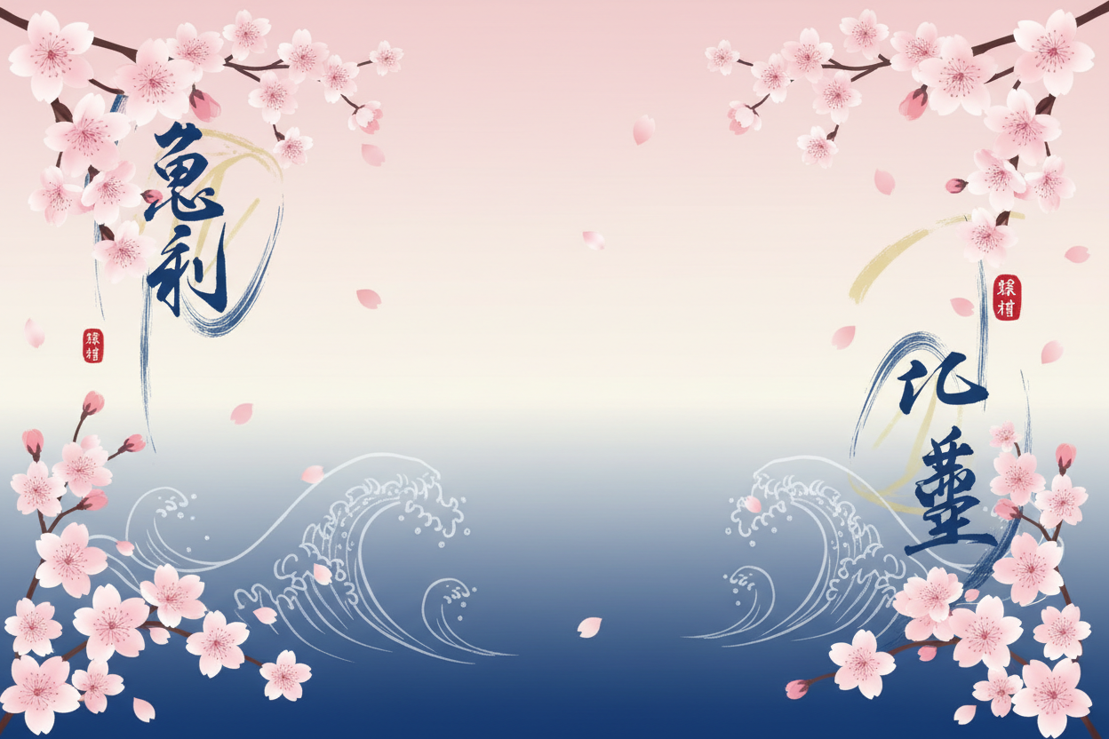 Create a Japanese themed "Contact US" image